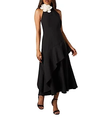 Coast Petite High Neck Corsage Midi Dress