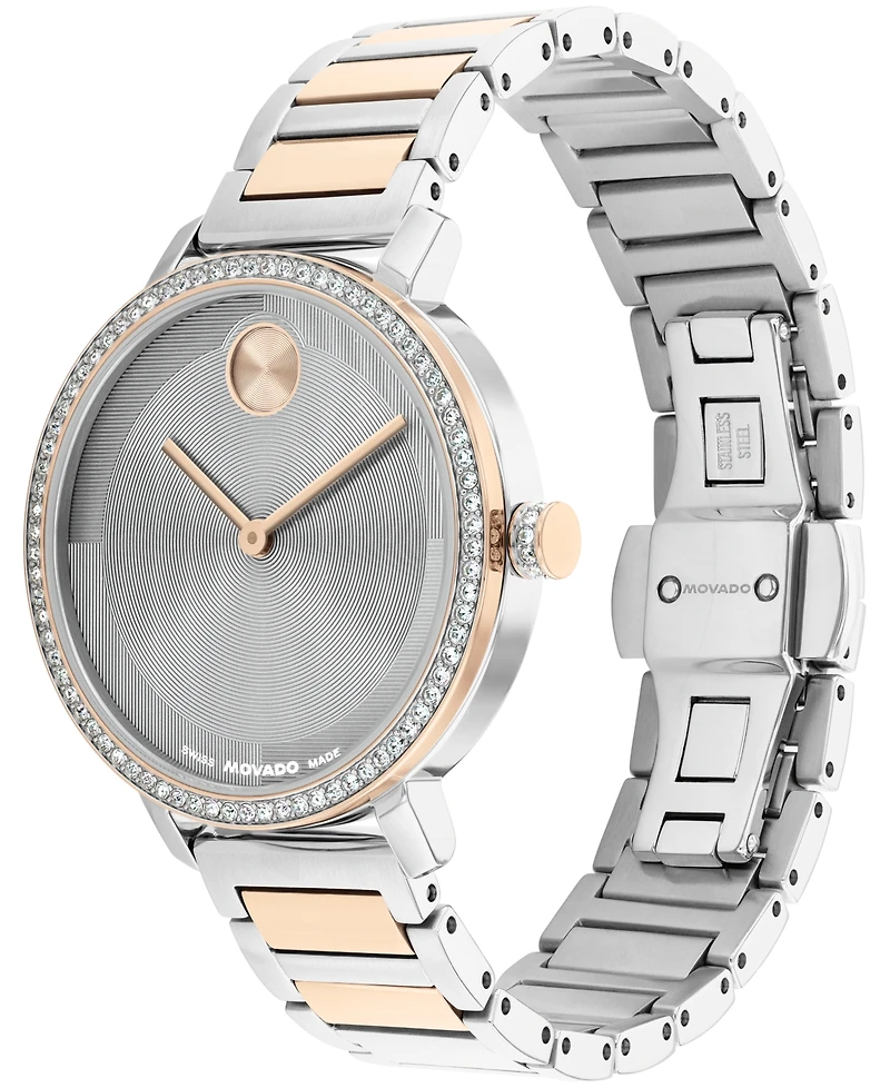 Movado Women's Bold Evolution 2.0 Swiss Quartz Light Rose Gold Steel Watch, 34mm