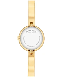 Movado Women's Museum Bangle Round Swiss Quartz Light Yellow Steel Watch, 21.50mm