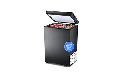 Cowsar 2.8 Cubic Chest Freezer Feet Compact Freezer with 3 Removable Baskets, Free Standing Top open Door Deep Freezer, Adjustable Temperature for Hom