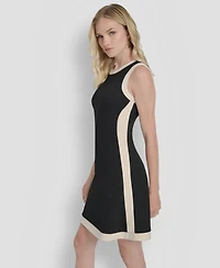 Dkny Sleeveless Color Blocked Mini Dress