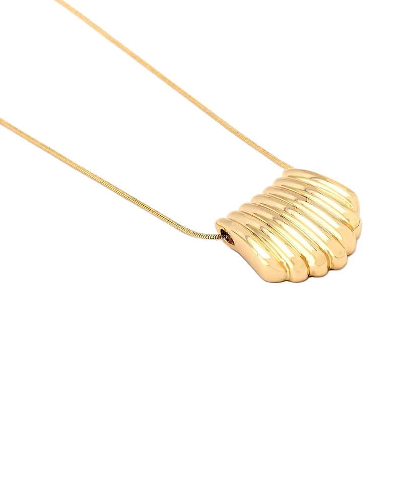 Robert Lee Morris Soho Gold Ribbed Tube Pendant Necklace