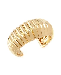 Robert Lee Morris Soho Gold Ribbed Tube Cuff Bracelet