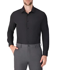 Report Collection Men's Long Sleeve 4-Way Solid Woven Dress Shirt