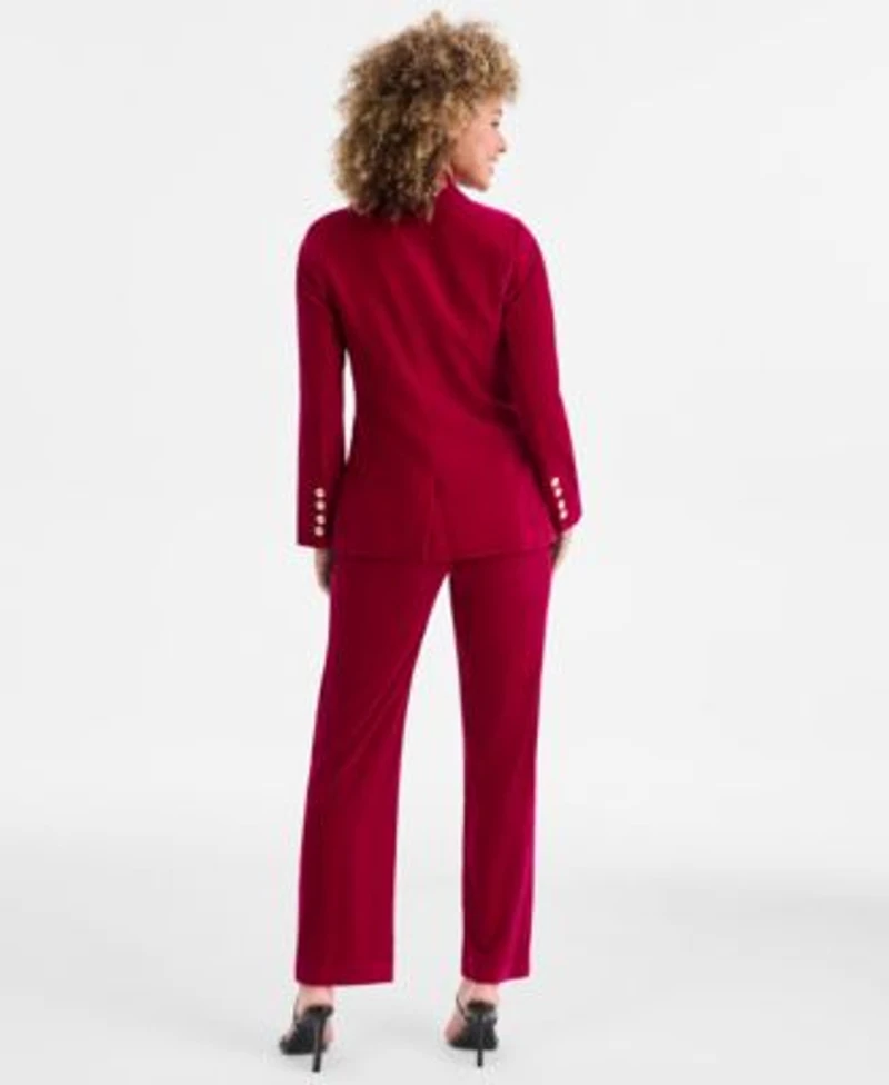 Tahari Asl Velvet Blazer Sequinned Top Velvet Pants