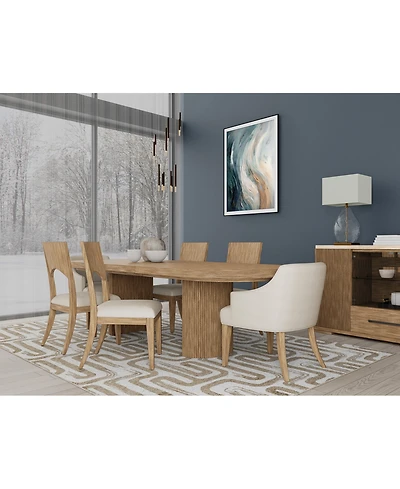 Frandlyn 7pc Dining Set (Table + 4 Side Chairs 2 Host Chairs)