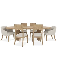 Frandlyn 7pc Dining Set (Table + 4 Side Chairs 2 Host Chairs)