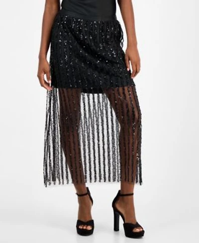 Now This Womens Sequin Stripe Maxi Skirt Macys Exclusive