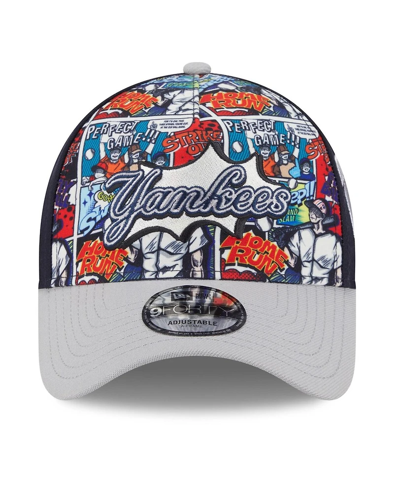 New Era Men's Navy/Gray New York Yankees 2025 Mlb Diamond Hero Edition A-Frame 9FORTY Adjustable Hat