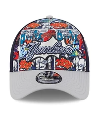 New Era Men's Navy/Gray New York Yankees 2025 Mlb Diamond Hero Edition A-Frame 9FORTY Adjustable Hat