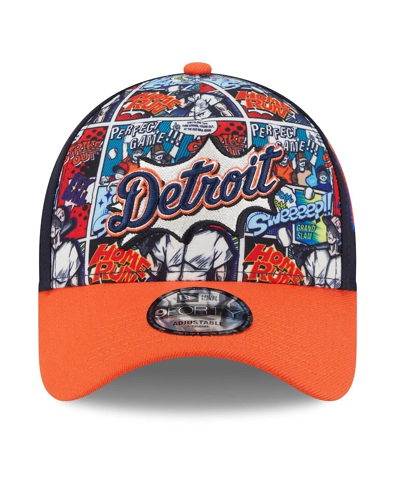New Era Men's Navy/Orange Detroit Tigers 2025 Mlb Diamond Hero Edition A-Frame 9FORTY Adjustable Hat