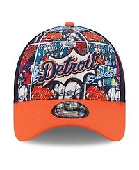 New Era Men's Navy/Orange Detroit Tigers 2025 Mlb Diamond Hero Edition A-Frame 9FORTY Adjustable Hat