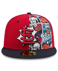 New Era Men's Red/Navy St. Louis Cardinals 2025 Mlb Diamond Hero Edition 59FIFTY Fitted Hat