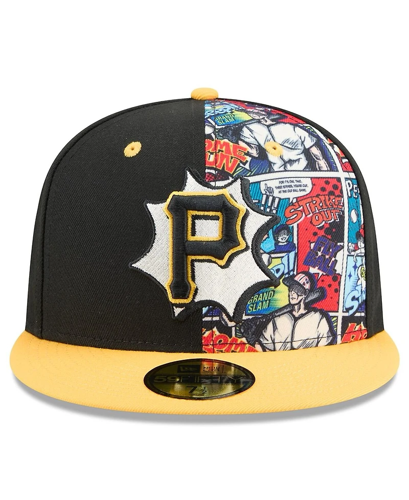 New Era Men's Black/Gold Pittsburgh Pirates 2025 Mlb Diamond Hero Edition 59FIFTY Fitted Hat