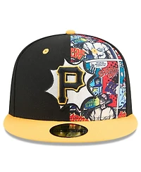 New Era Men's Black/Gold Pittsburgh Pirates 2025 Mlb Diamond Hero Edition 59FIFTY Fitted Hat
