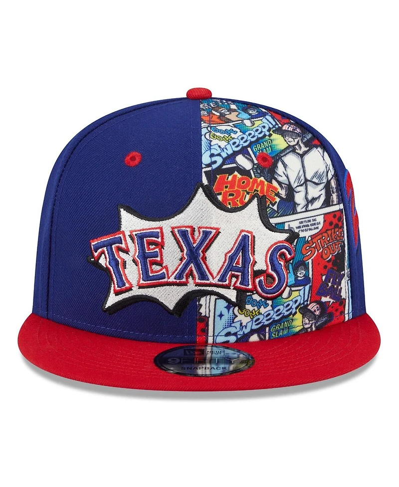 New Era Big Boys and Girls Royal/Red Texas Rangers 2025 Mlb Diamond Hero Edition 9FIFTY Snapback Hat