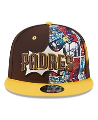 New Era Big Boys and Girls Brown/Gold San Diego Padres 2025 Mlb Diamond Hero Edition 9FIFTY Snapback Hat