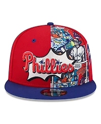 New Era Big Boys and Girls Red/Royal Philadelphia Phillies 2025 Mlb Diamond Hero Edition 9FIFTY Snapback Hat