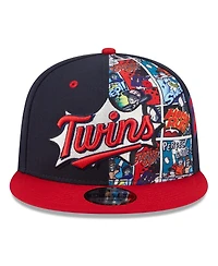 New Era Big Boys and Girls Navy/Red Minnesota Twins 2025 Mlb Diamond Hero Edition 9FIFTY Snapback Hat