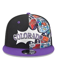 New Era Big Boys and Girls Black/Purple Colorado Rockies 2025 Mlb Diamond Hero Edition 9FIFTY Snapback Hat