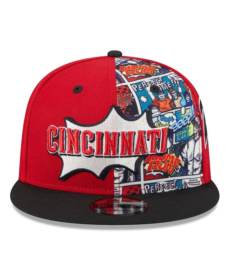 New Era Big Boys and Girls Red/Black Cincinnati Reds 2025 Mlb Diamond Hero Edition 9FIFTY Snapback Hat
