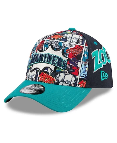 New Era Big Boys and Girls Navy/Teal Seattle Mariners 2025 Mlb Diamond Hero Edition A-Frame 9FORTY Adjustable Hat