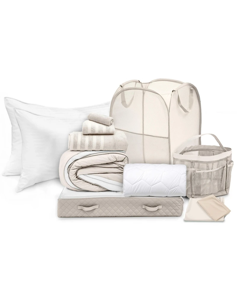 Hearth & Harbor 15-Piece Complete Back to College Dorm Room Essentials Set