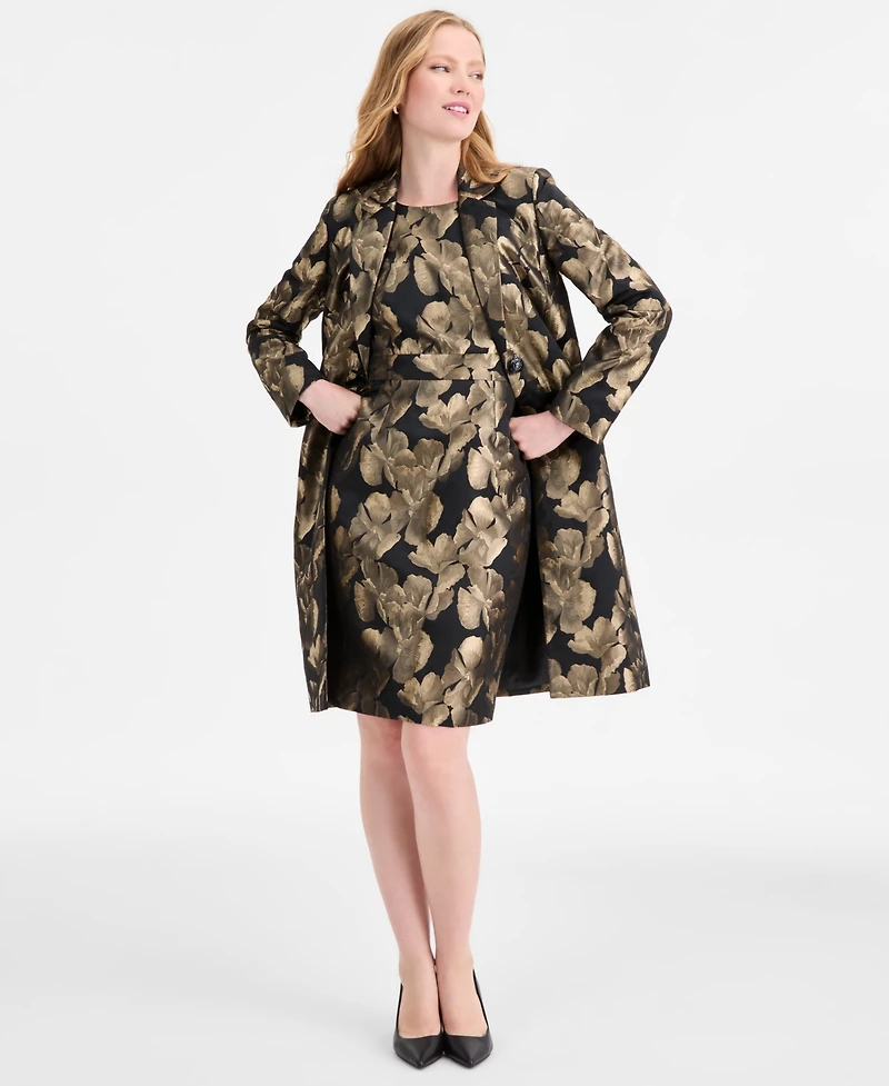 Kasper Women's Damask Sleeveless Sheath Dress, Regular & Petite