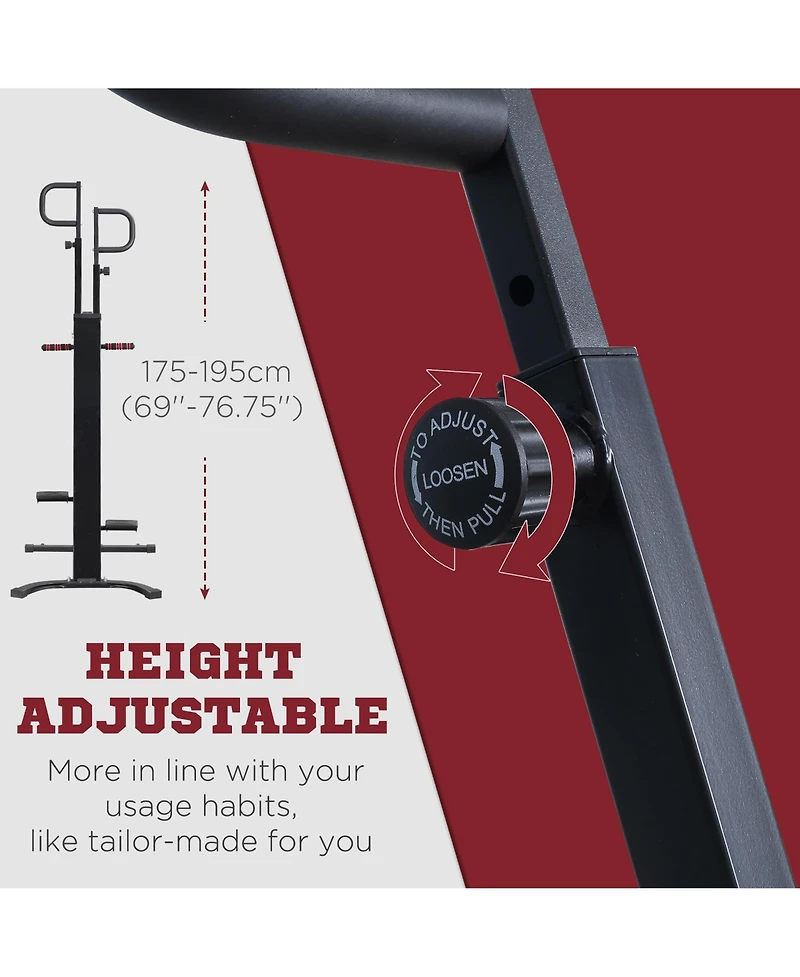 Soozier Folding Vertical Climber Height Adjustable with Lcd Monitor and Wheels