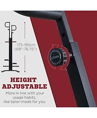 Soozier Folding Vertical Climber Height Adjustable with Lcd Monitor and Wheels