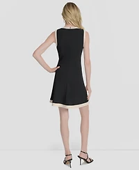 Dkny Sleeveless Color Blocked Mini Dress