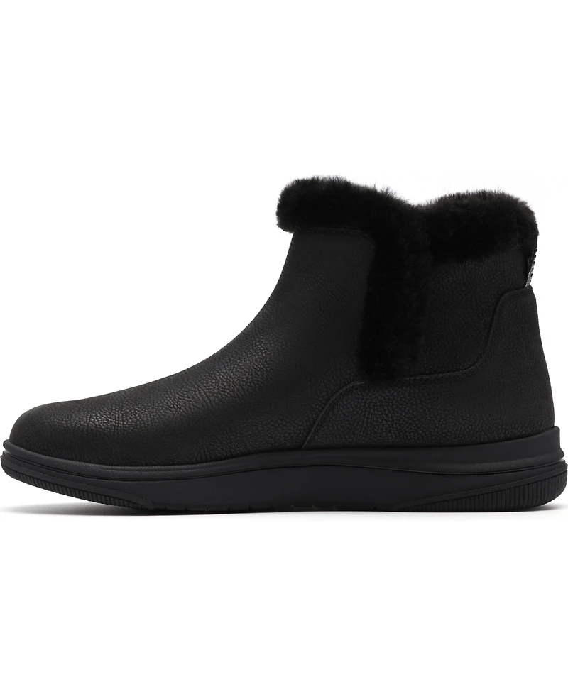 Clarks Women's Cloudsteppers Breeze Fur Wedge Ankle Boots