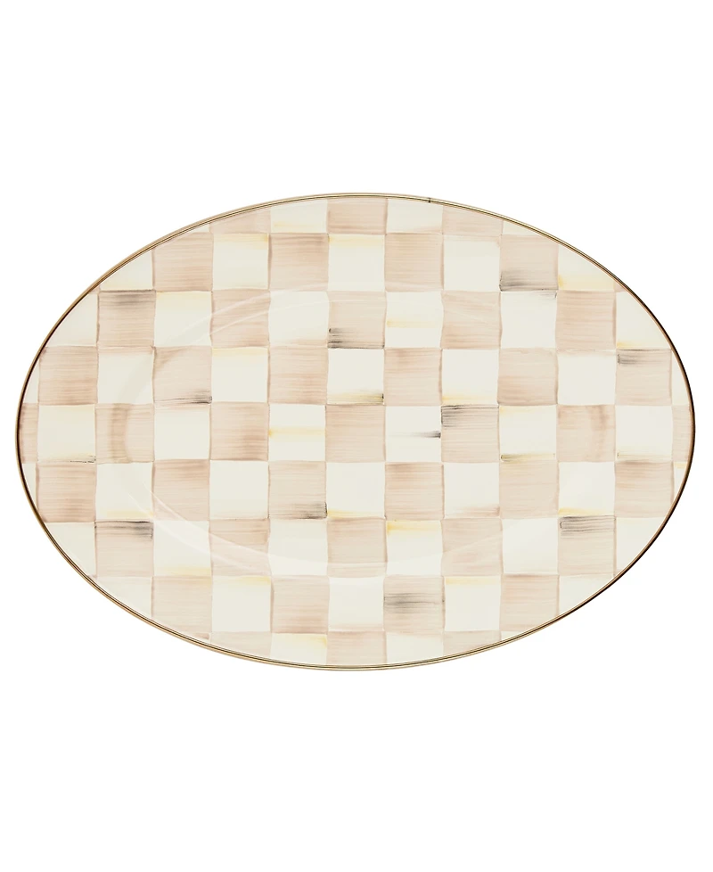 MacKenzie-Childs Mocha Check Oval Platter