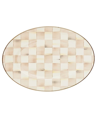 MacKenzie-Childs Mocha Check Oval Platter