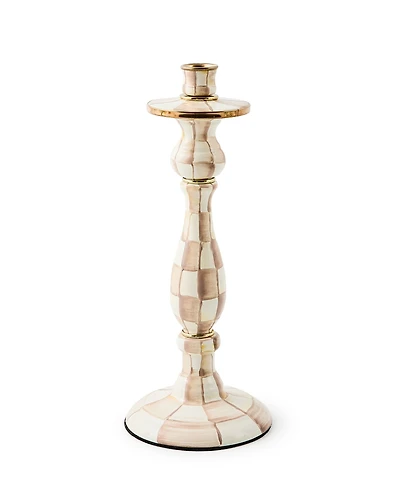 MacKenzie-Childs Mocha Check Large Candlestick