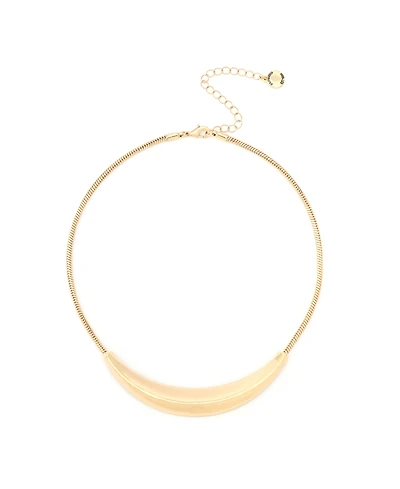 Steve Madden Rhodium Boho Sculpted Smile Necklace