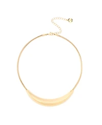Steve Madden Rhodium Boho Sculpted Smile Necklace