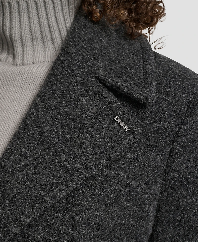Dkny Women's Maxi Boucle Notch Collar Coat