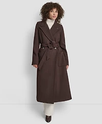 Dkny Women's Notch Collar Belted Wrap Coat