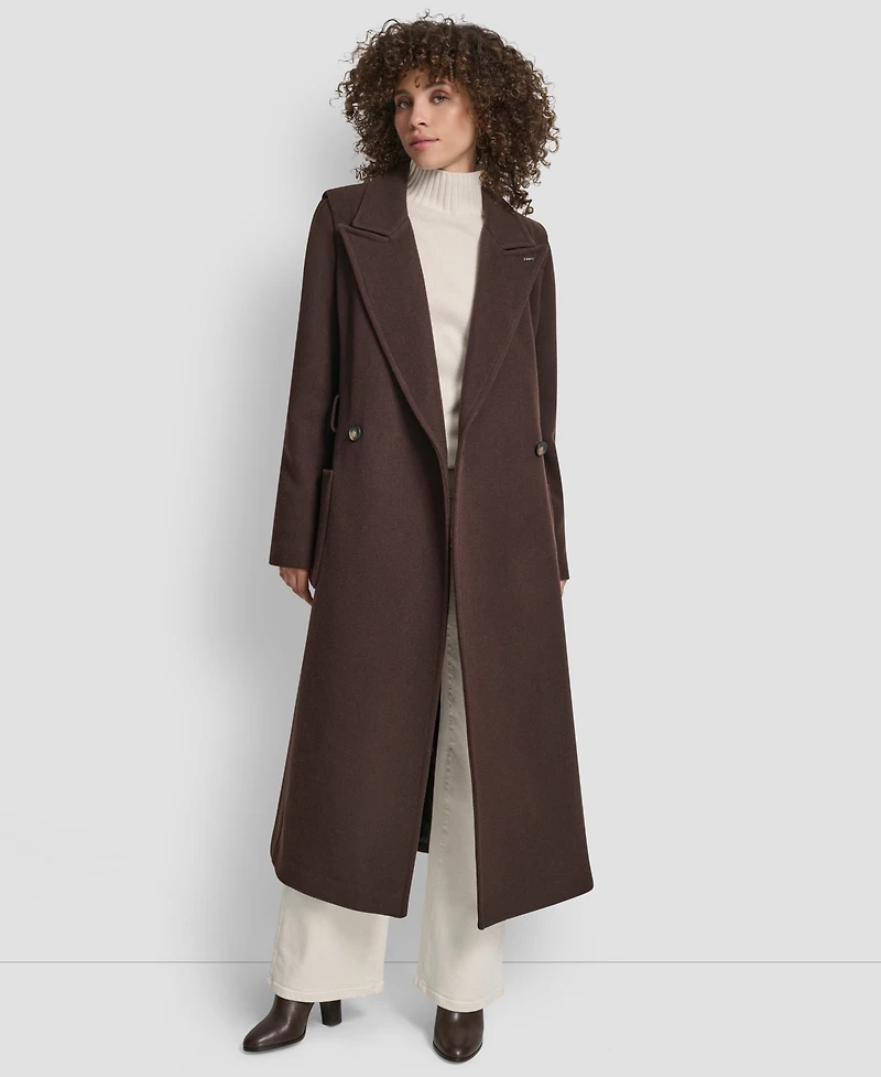 Dkny Women's Notch Collar Belted Wrap Coat