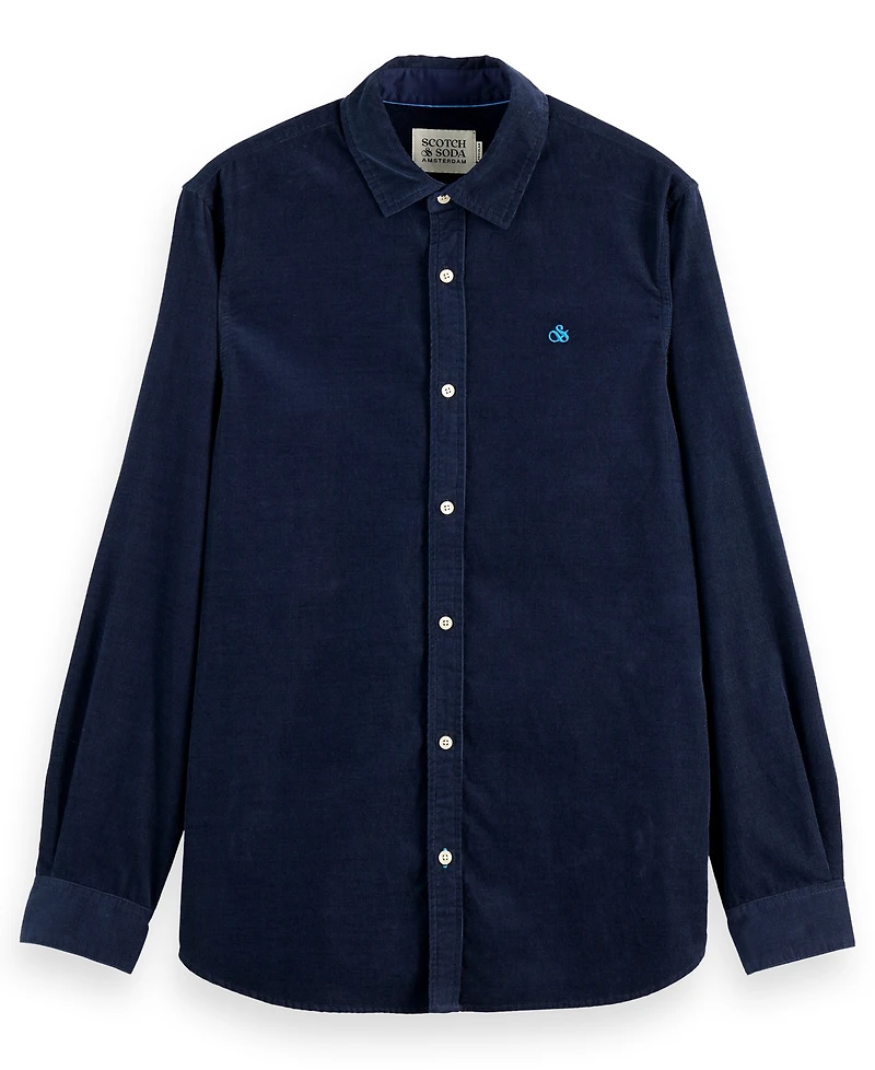 Scotch & Soda Men's Regular Fit Chest Embroidered Shirt