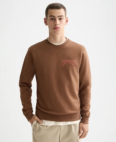 Scotch & Soda Men's Logo Detail Crewneck Sweatshirt