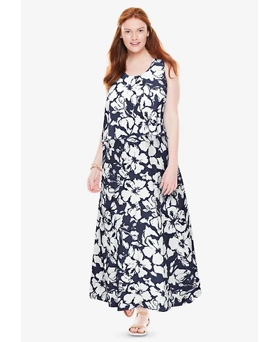 Woman Within Women's Layered Popover Maxi Dress
