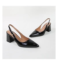 Berness Cai Patent Block Heel Slingback