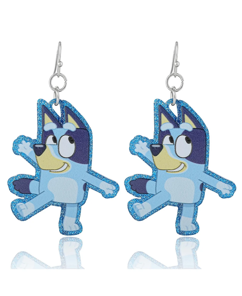 Bluey Drop Earrings with Character Silhouettes - Lightweight and Fun Kids Jewelry