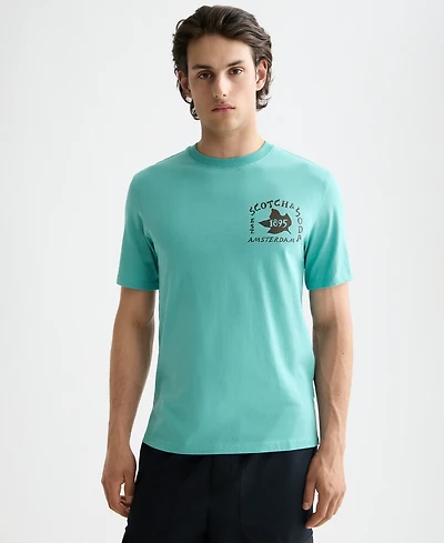 Scotch & Soda Men's Short Sleeve Logo Graphic Crewneck T-Shirt
