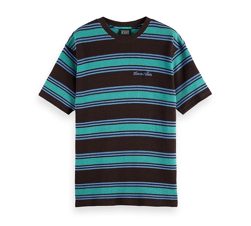 Scotch & Soda Men's Waffle Stripe Short Sleeve T-Shirt