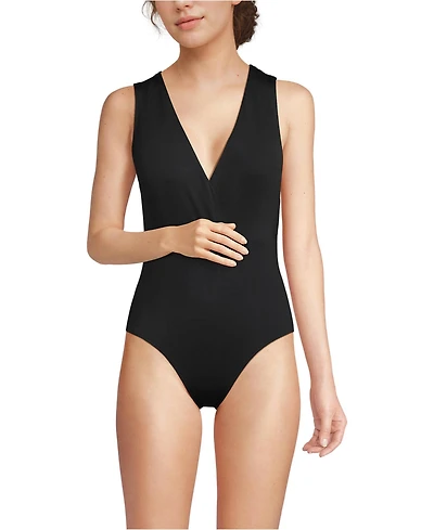 Lands' End Women's Surplice Tie Back One Piece