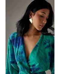Warehouse Women's Chiffon Wrap Knot Front Maxi Dress