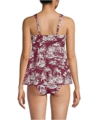 Lands' End Women's Petite Adjustable Scoop Neck Flutter Tankini Top